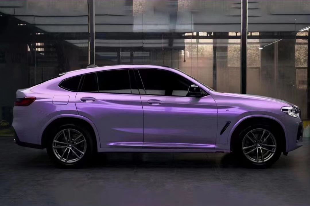 Ravoony Plus Twin Candy Grey Purple Color Fliper Car Wrap BMW X4 Wrap