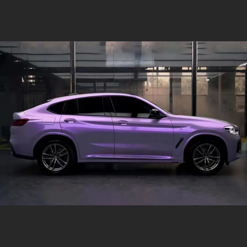 Ravoony Plus Twin Candy Grey Purple Color Fliper Car Wrap BMW X4 Wrap