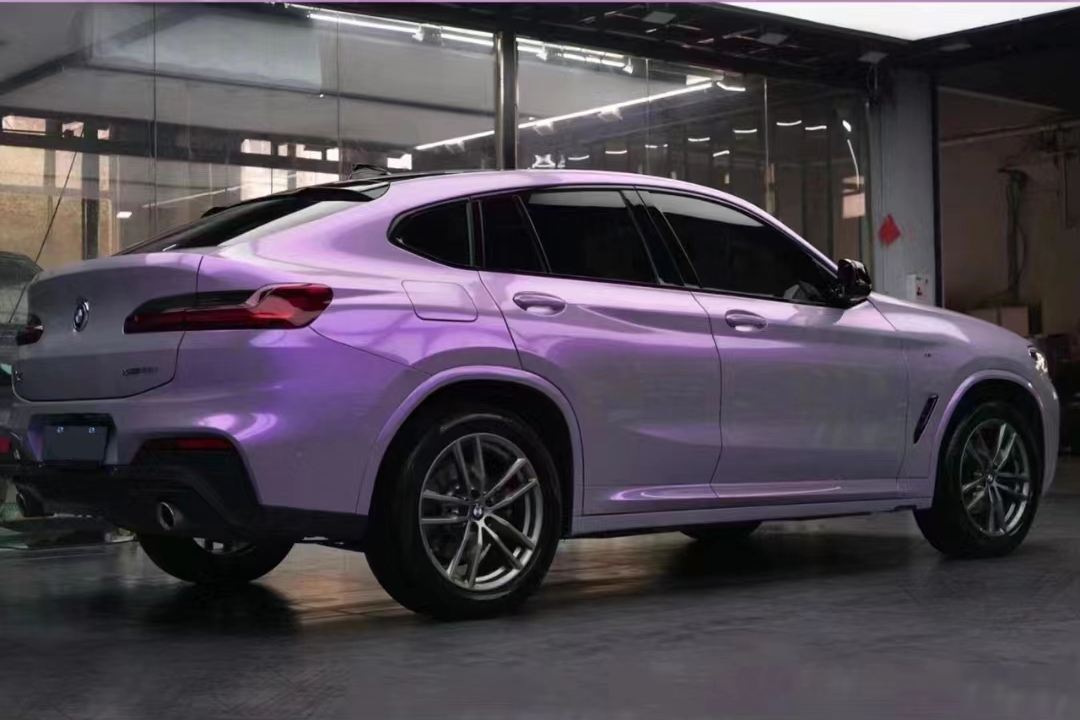 Ravoony Plus Twin Candy Grey Purple Color Fliper Car Wrap BMW X4 Wrap