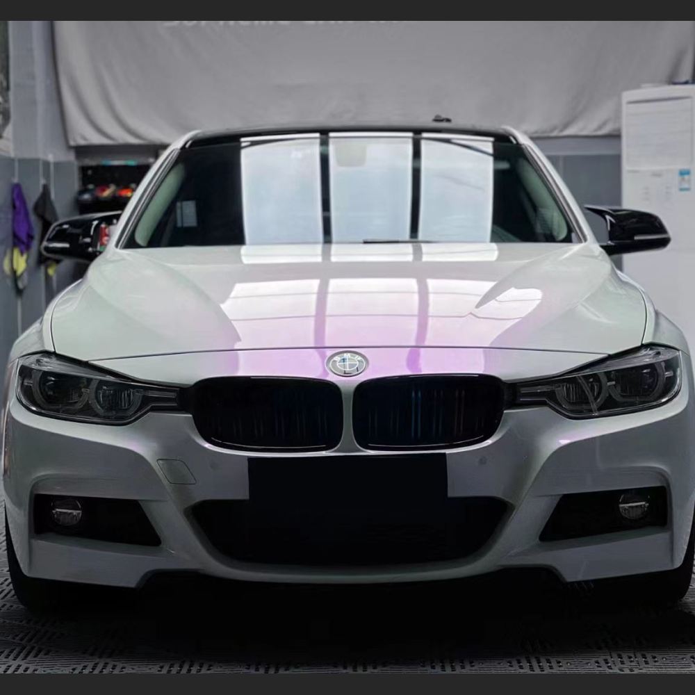 Ravoony Plus PET Glossy White to Purple Vinyl Car Wrap  BMW 3 Series Wrap