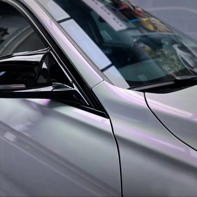 Ravoony Plus Glossy White to Purple Vinyl Car Wrap  BMW 3 Series Wrap