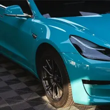 Glossy Miami Blue Vinyl Wrap