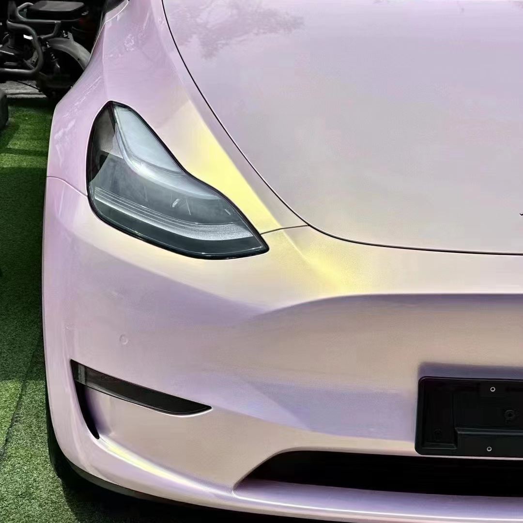 Ravoony Plus PET Glossy Glazed Pink Gold Car Wrap