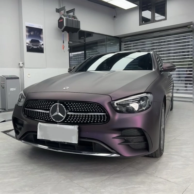Ravoony Ultra Matte Black Purple Car Vinyl Wrap