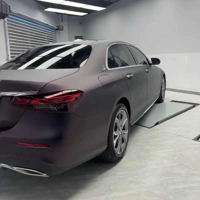 Ultra Matte Black Purple Car Vinyl Wrap