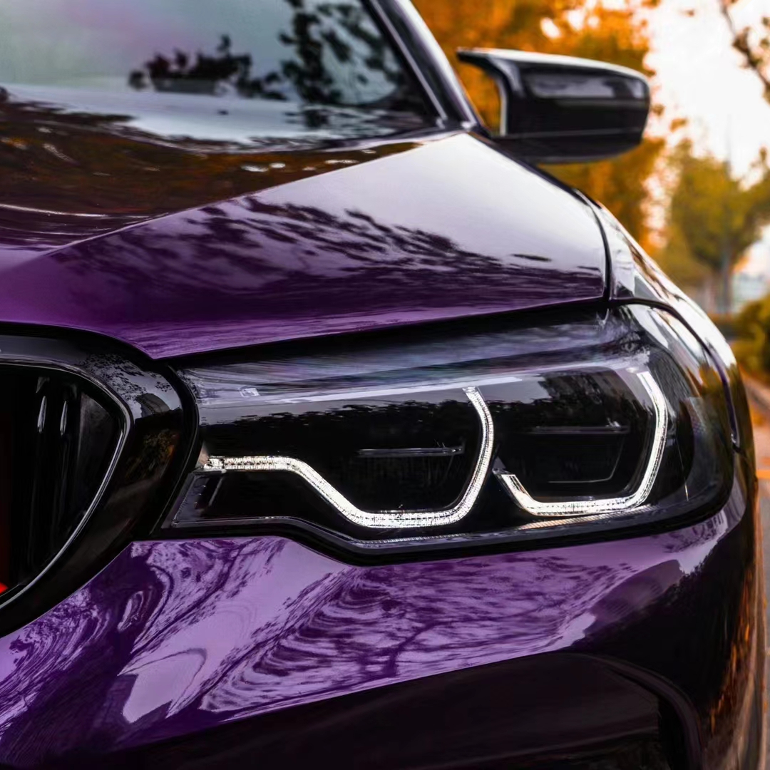 Ravoony Plus Audi Gloss Velvet Purple Car Vinyl Wrap BMW 5 Series Wrap
