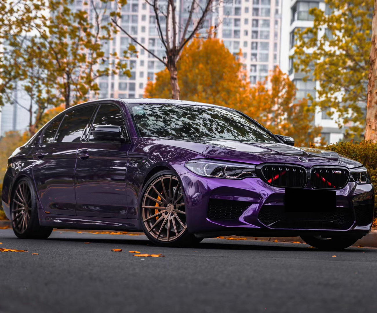 Ravoony Plus Audi Gloss Velvet Purple Car Vinyl Wrap BMW 5 Series Wrap