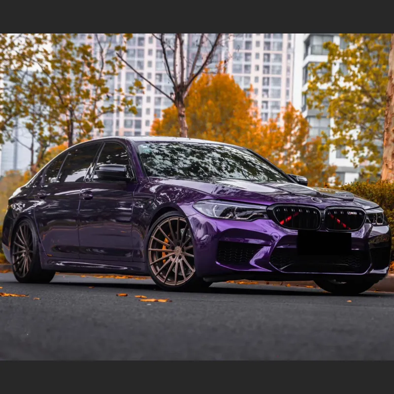 Ravoony Plus Audi Gloss Velvet Purple Car Vinyl Wrap BMW 5 Series Wrap