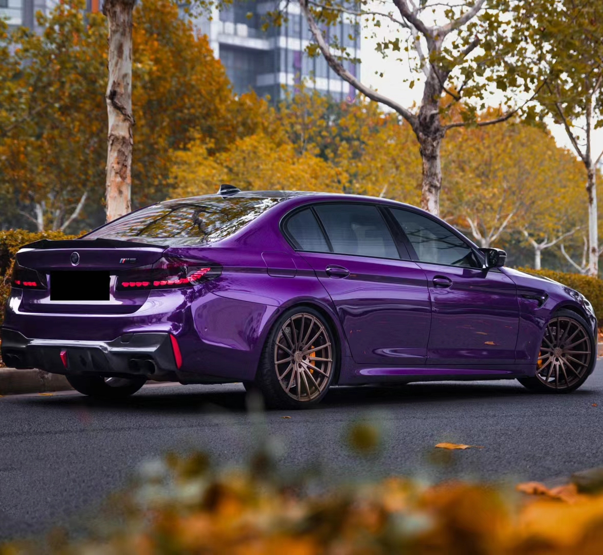 Ravoony Plus Audi Gloss Velvet Purple Car Vinyl Wrap BMW 5 Series Wrap