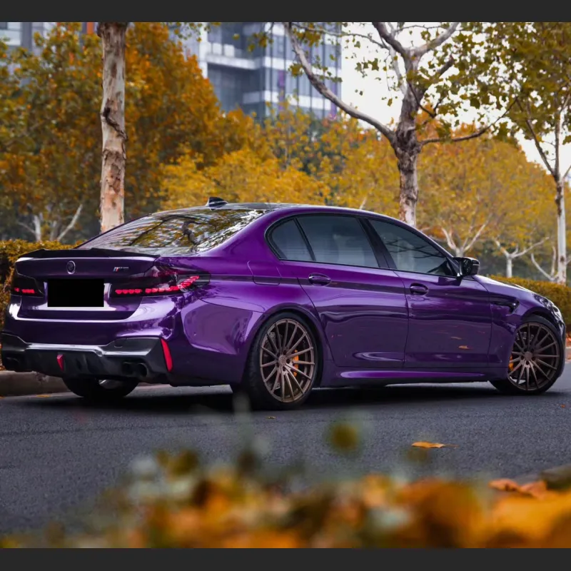 Ravoony Plus Audi Gloss Velvet Purple Car Vinyl Wrap BMW 5 Series Wrap