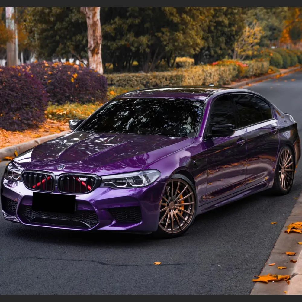 Ravoony Plus Audi Gloss Velvet Purple Car Vinyl Wrap BMW 5 Series Wrap