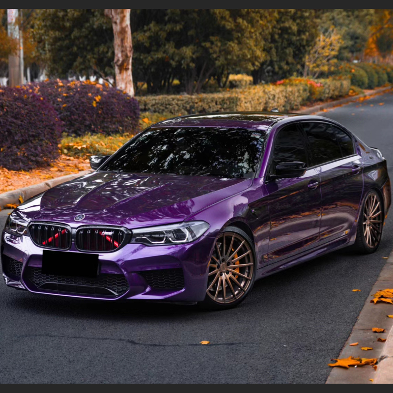 Ravoony Plus Audi Gloss Velvet Purple Car Vinyl Wrap BMW 5 Series Wrap
