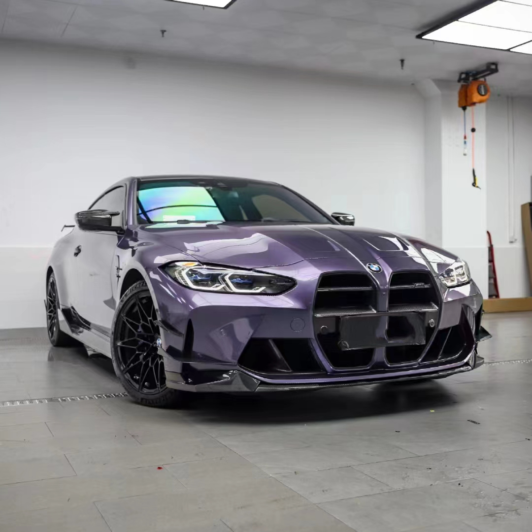 Ravoony Plus Bentley Gloss Grey Violet Car Vinyl Wrap BMW M4 Wrap