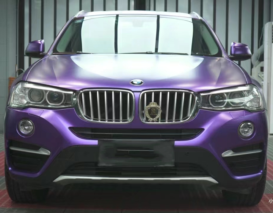 Ravoony Plus Matte Heavy Metal Sparkle Purple Car Wrap BMW X4 Wrap