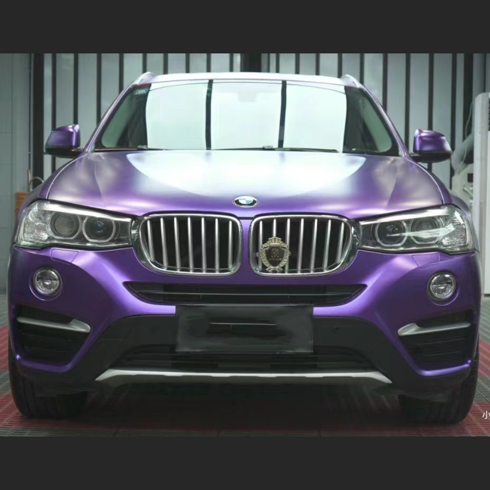 Ravoony Plus Matte Heavy Metal Sparkle Purple Car Wrap BMW X4 Wrap