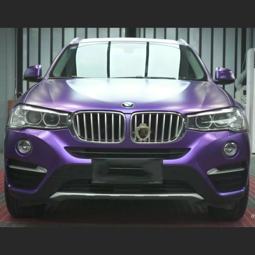 Ravoony Plus Matte Heavy Metal Sparkle Purple Car Wrap BMW X4 Wrap