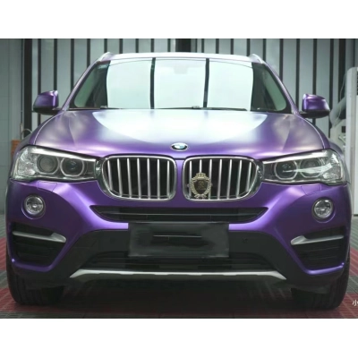 Ravoony Plus Matte Heavy Metal Sparkle Purple Car Wrap BMW X4 Wrap 02