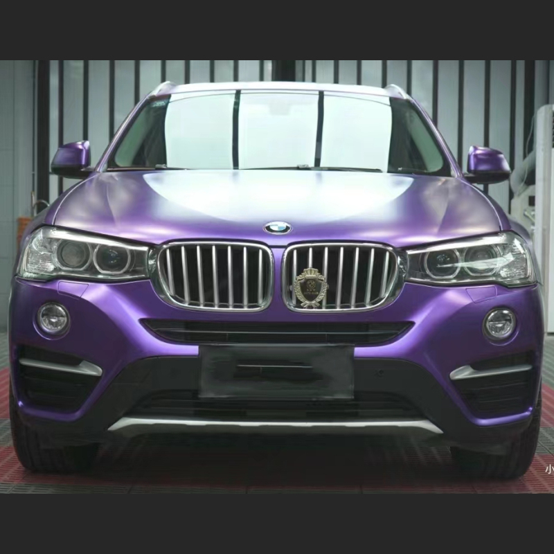 Ravoony Plus Matte Heavy Metal Sparkle Purple Car Wrap BMW X4 Wrap