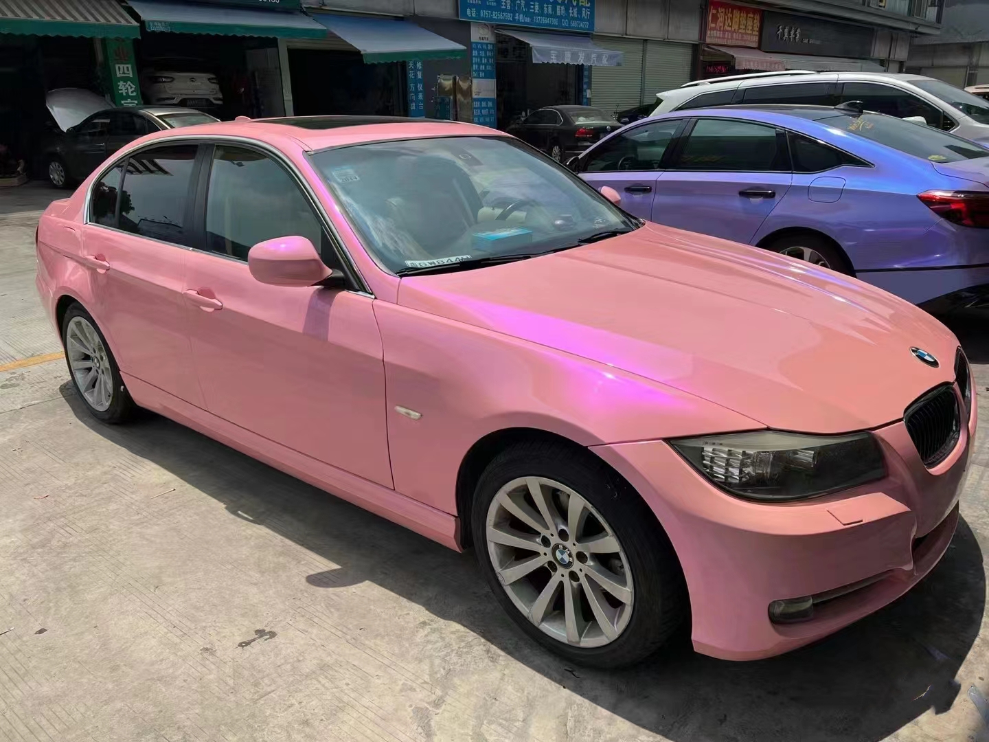 Ravoony Plus Twin Candy Purple Pink Color Fliper Car Wrap BMW 3 Series Wrap