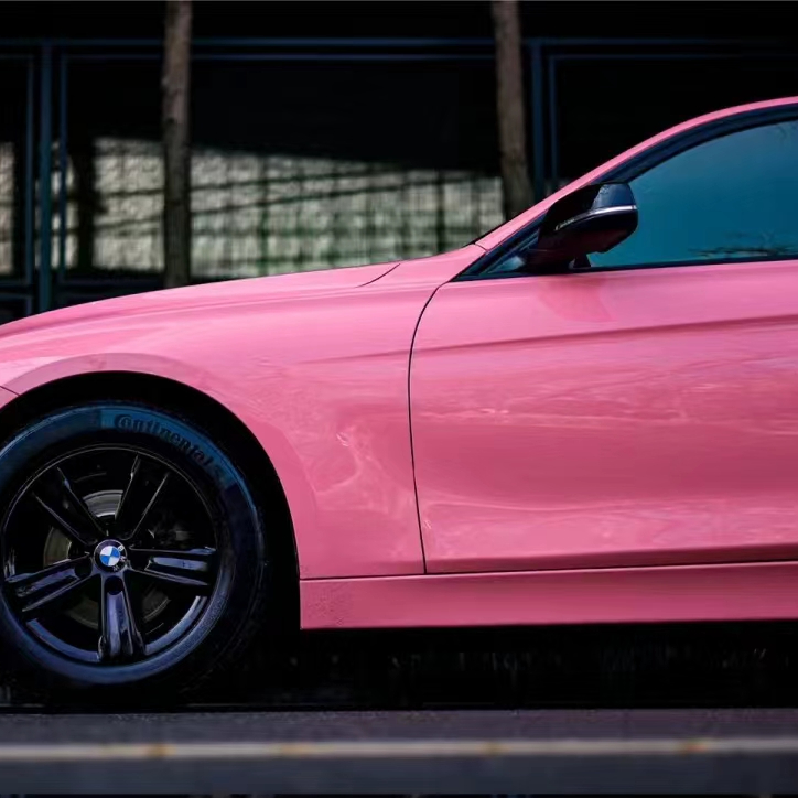 Ravoony Plus Glossy Princess Pink Vinyl Car Wrap BMW 3 Series Wrap