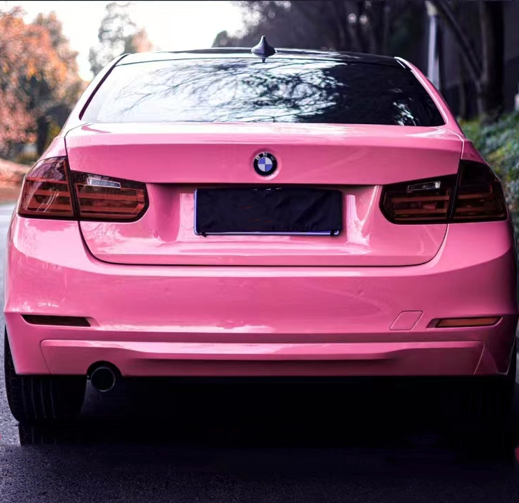 Ravoony Plus Glossy Princess Pink Vinyl Car Wrap BMW 3 Series Wrap