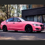 Ravoony Plus Glossy Princess Pink Vinyl Car Wrap BMW 3 Series Wrap