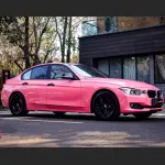 Ravoony Plus Glossy Princess Pink Vinyl Car Wrap BMW 3 Series Wrap