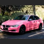 Ravoony Plus Glossy Princess Pink Vinyl Car Wrap BMW 3 Series Wrap