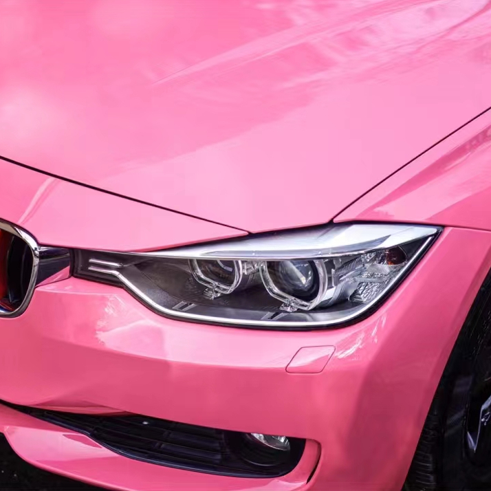 Ravoony Plus Glossy Princess Pink Vinyl Car Wrap BMW 3 Series Wrap