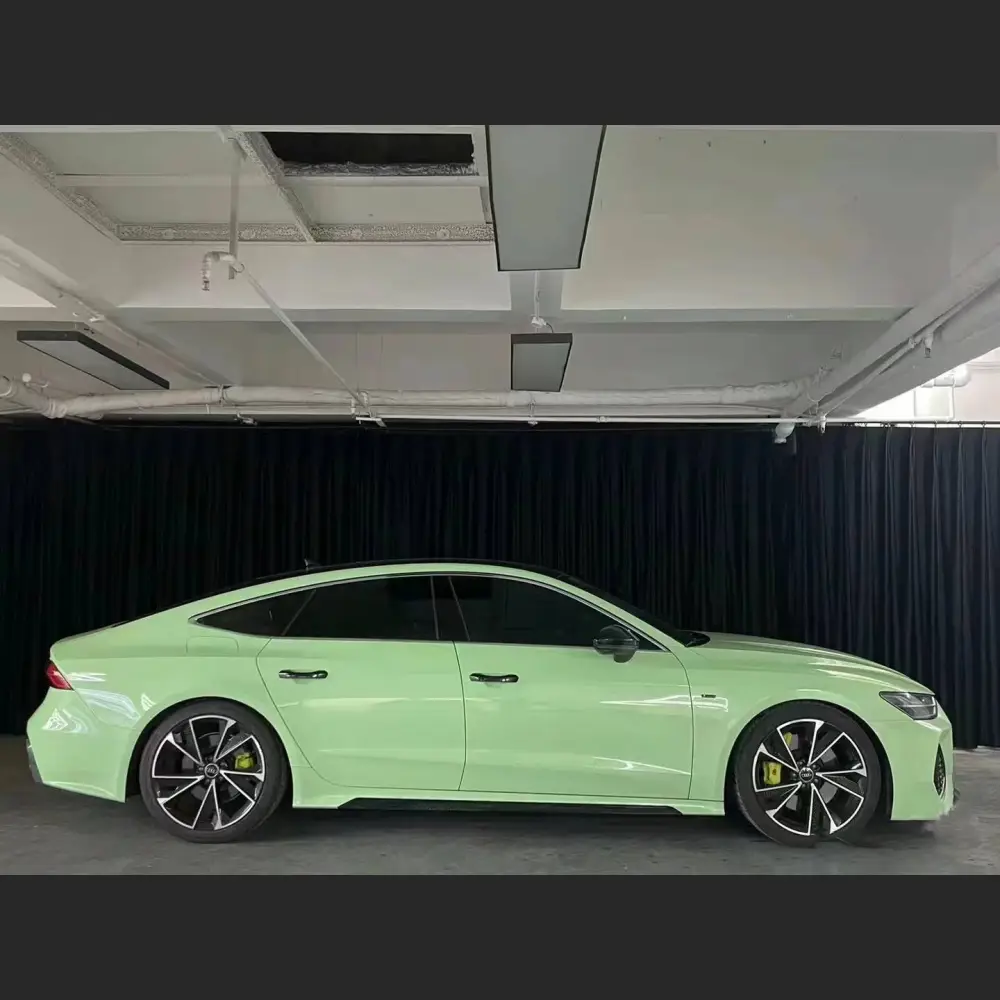 Ravoony Plus Ferrari Gloss Moss Green Vinyl Car Wrap Audi A7 Wrap