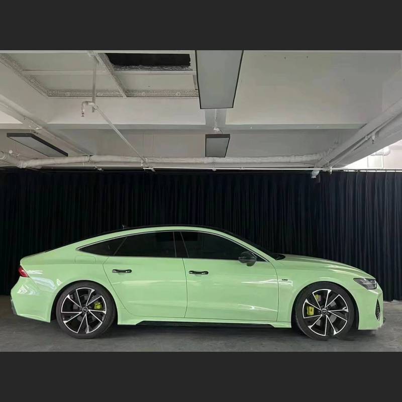Ravoony Plus Ferrari Gloss Moss Green Vinyl Car Wrap Audi A7 Wrap