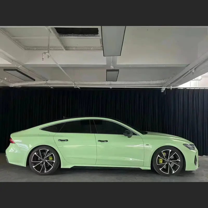 Ravoony Plus Ferrari Gloss Moss Green Vinyl Car Wrap Audi A7 Wrap