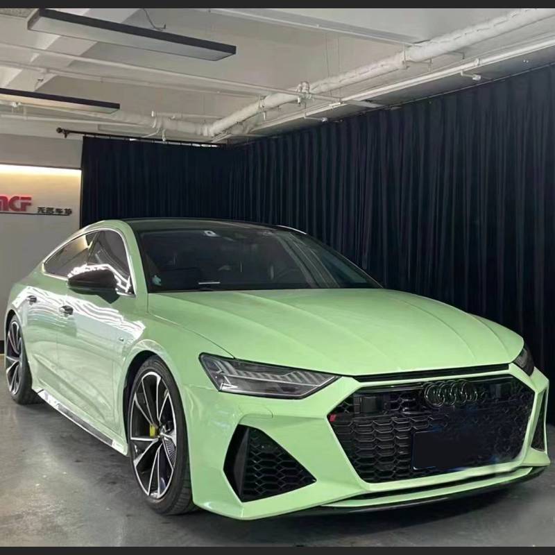 Ravoony Plus Ferrari Gloss Moss Green Vinyl Car Wrap Audi A7 Wrap
