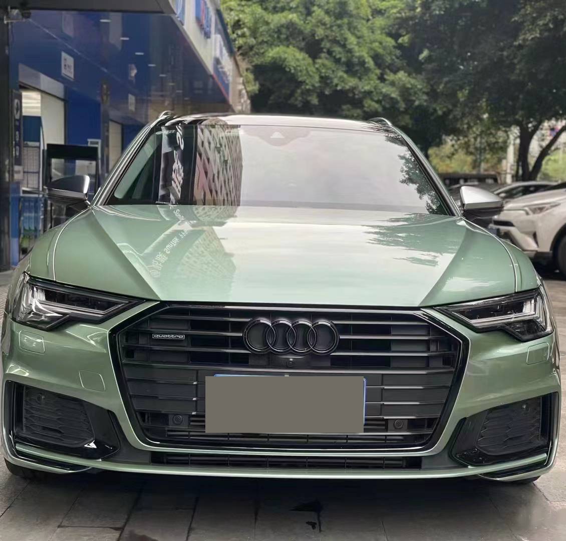 Ravoony Plus Ferrari Gloss Verde Francesca Green Vinyl Car Wrap Audi A6 Wrap