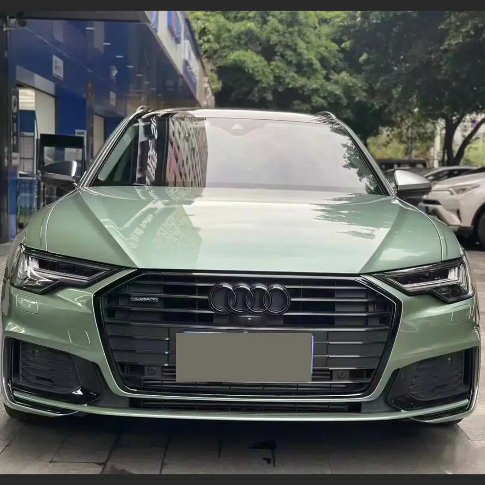 Ravoony Plus Ferrari Gloss Verde Francesca Green Vinyl Car Wrap Audi A6 Wrap