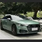Ravoony Plus Ferrari Gloss Verde Francesca Green Vinyl Car Wrap Audi A6 Wrap