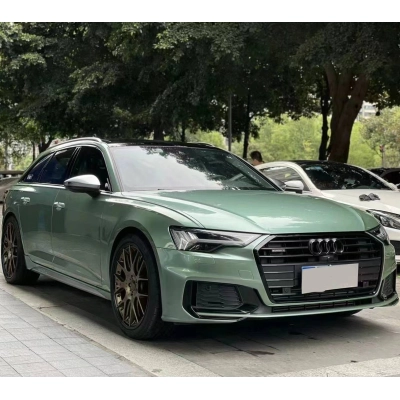 Ravoony Plus Ferrari Gloss Verde Francesca Green Vinyl Car Wrap Audi A6 Wrap 02