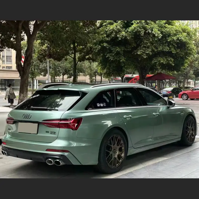 Ravoony Plus Ferrari Gloss Verde Francesca Green Vinyl Car Wrap Audi A6 Wrap