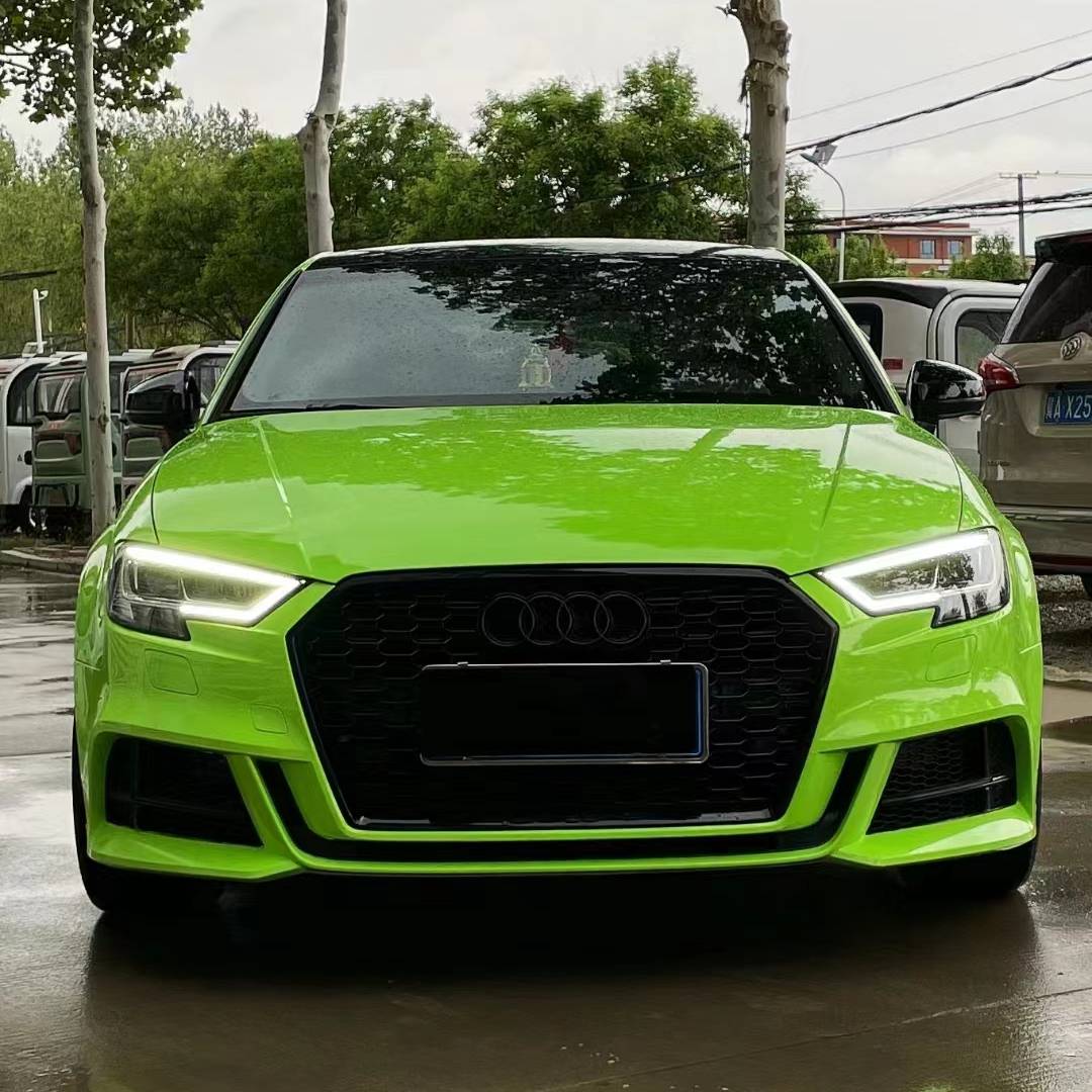 Ravoony Plus Fluorescent Green Car Vinyl Wrap Audi A3 Wrap