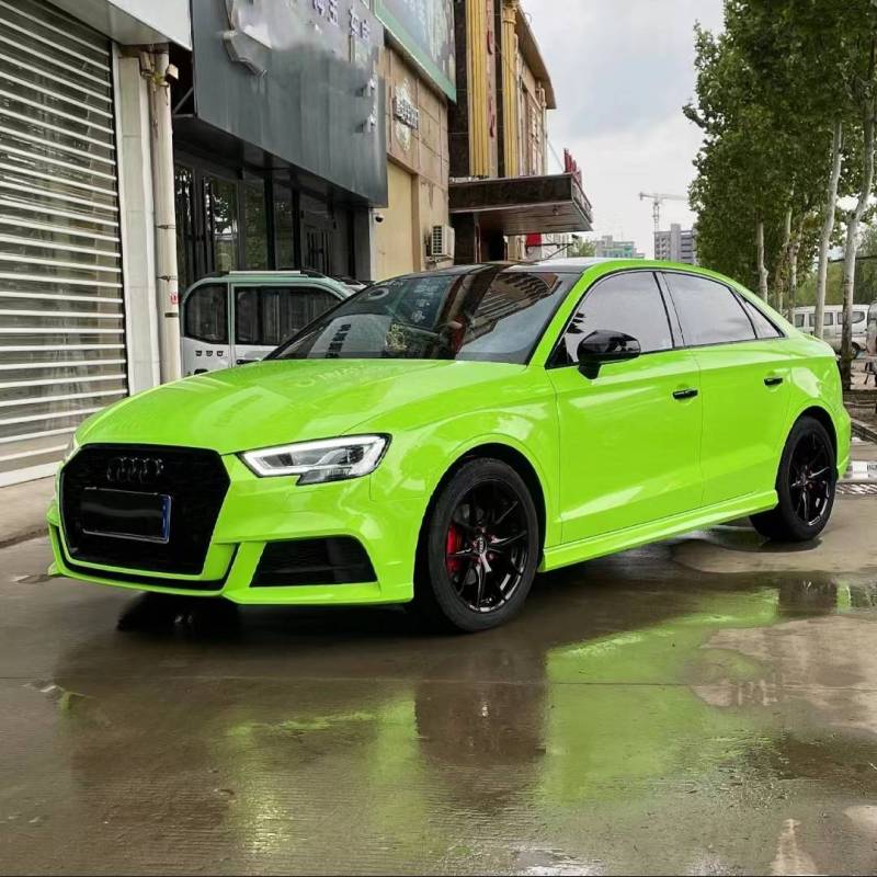 Ravoony Plus Fluorescent Green Car Vinyl Wrap Audi A3 Wrap