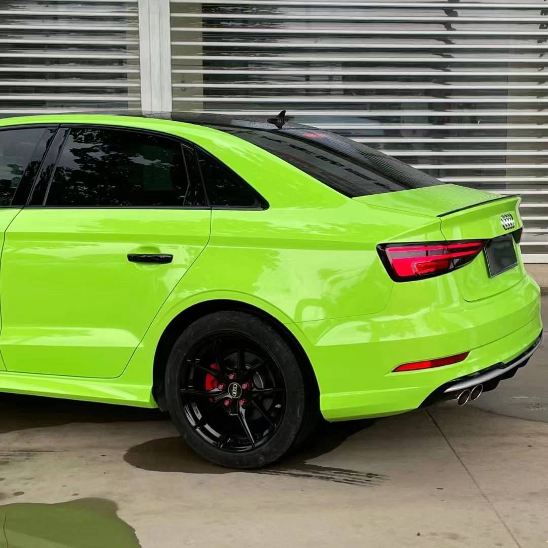 Ravoony Plus Fluorescent Green Car Vinyl Wrap Audi A3 Wrap