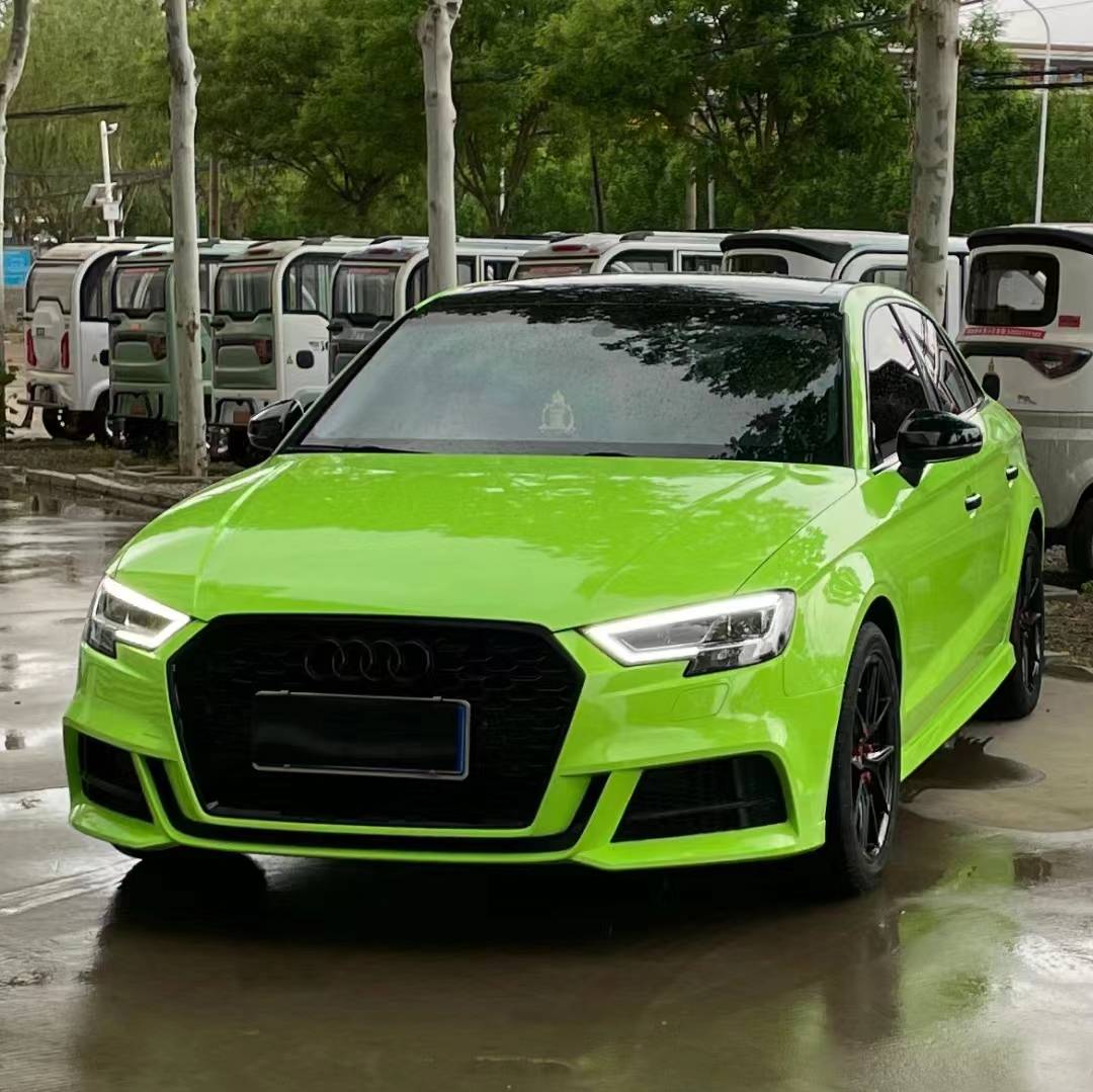Ravoony Plus Fluorescent Green Car Vinyl Wrap Audi A3 Wrap
