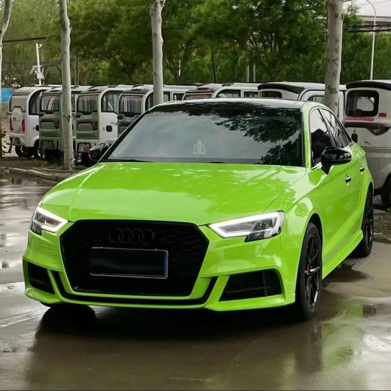 Audi A3 Wrap, Best Ravoony Fluorescent Green Car Vinyl Wrap Audi A3 Wrap 