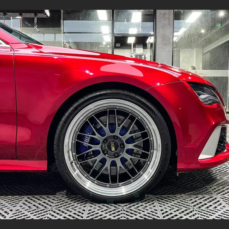 Ravoony Plus Gloss Metallic Vampire Red Vinyl Car Wrap Audi RS7 Wrap 