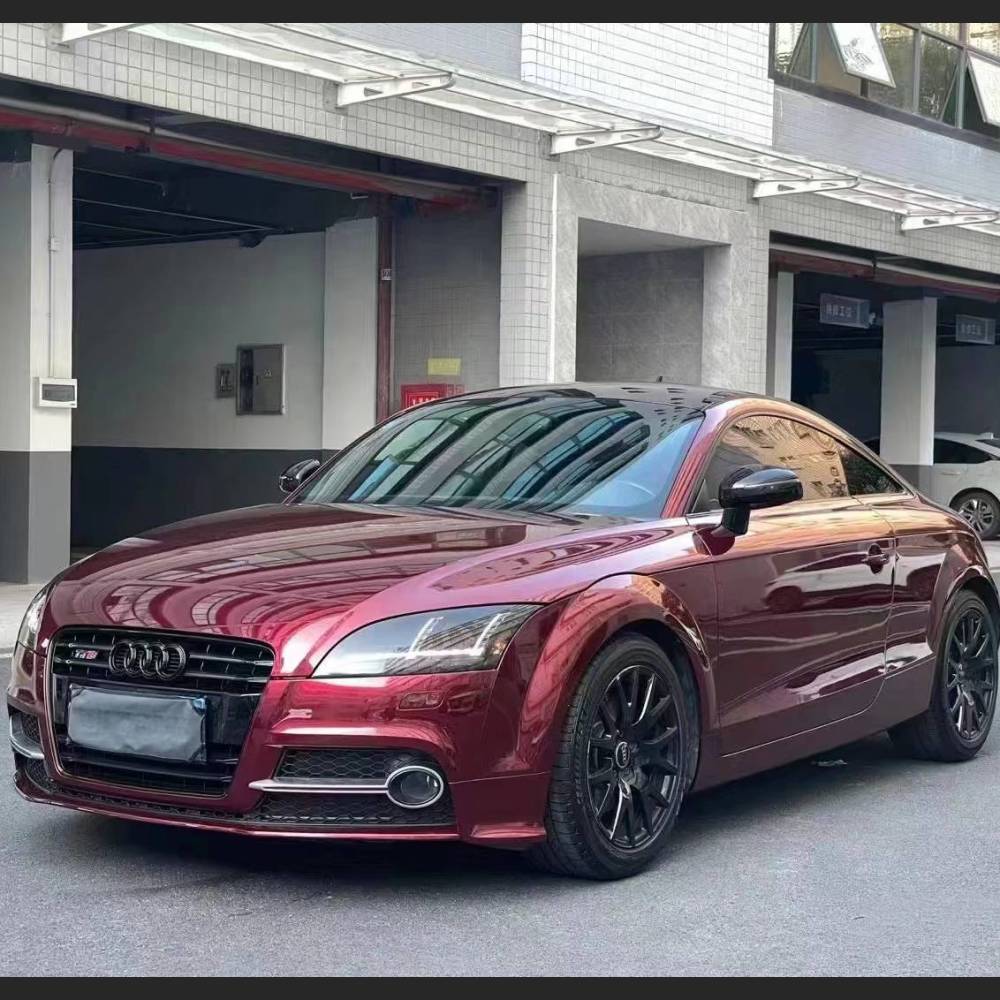 Ravoony Plus Liquid Metallic Dragon Blood Red Vinyl Car Wrap Audi TT Wrap