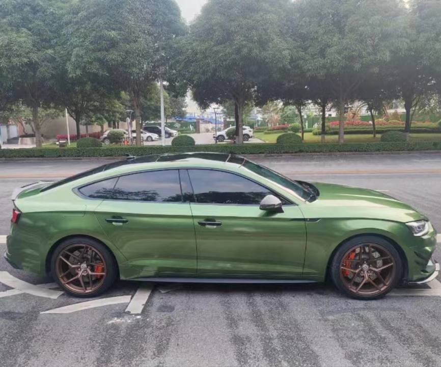 Ravoony Plus Metallic Mamba Green Car Vinyl Wrap Audi A5 Wrap