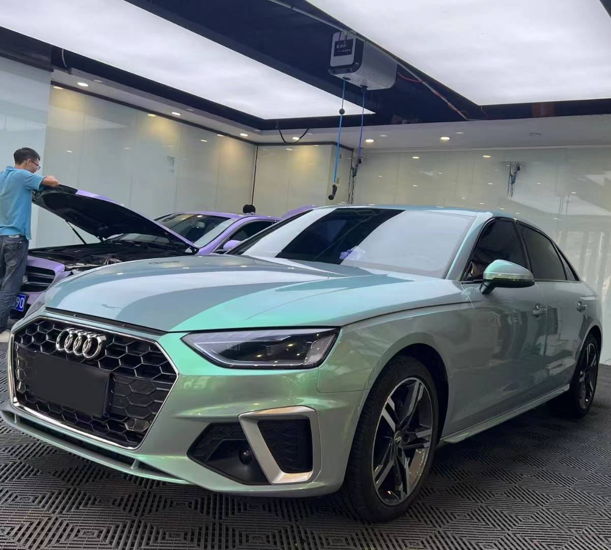 Ravoony Plus Twin Candy Grey Green Color Fliper Car Wrap Audi A4 Wrap