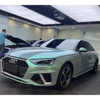 Ravoony Plus Twin Candy Grey Green Color Fliper Car Wrap Audi A4 Wrap 02