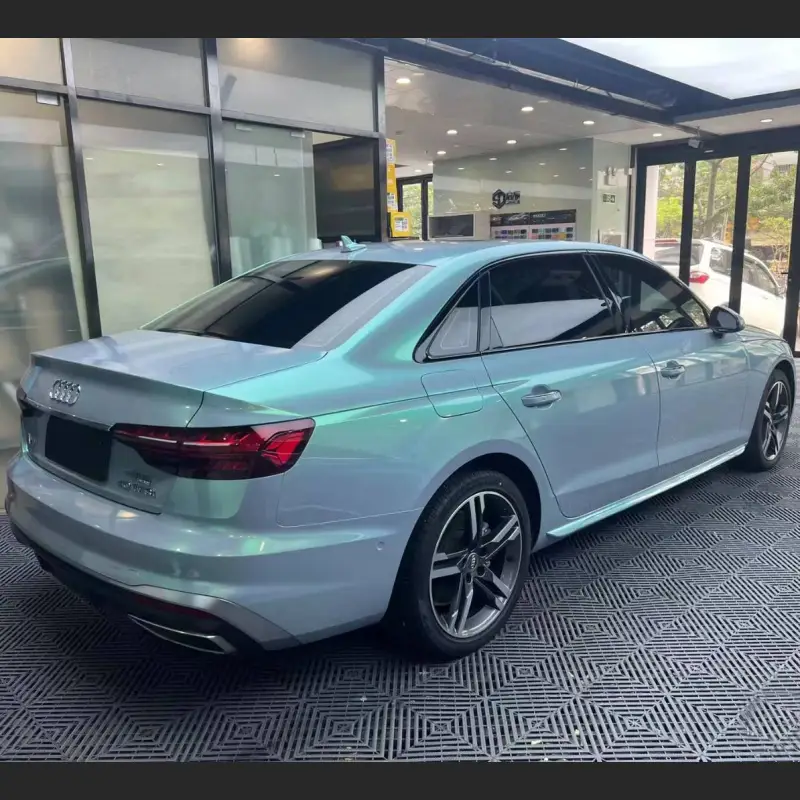Ravoony Plus Twin Candy Grey Green Color Fliper Car Wrap Audi A4 Wrap