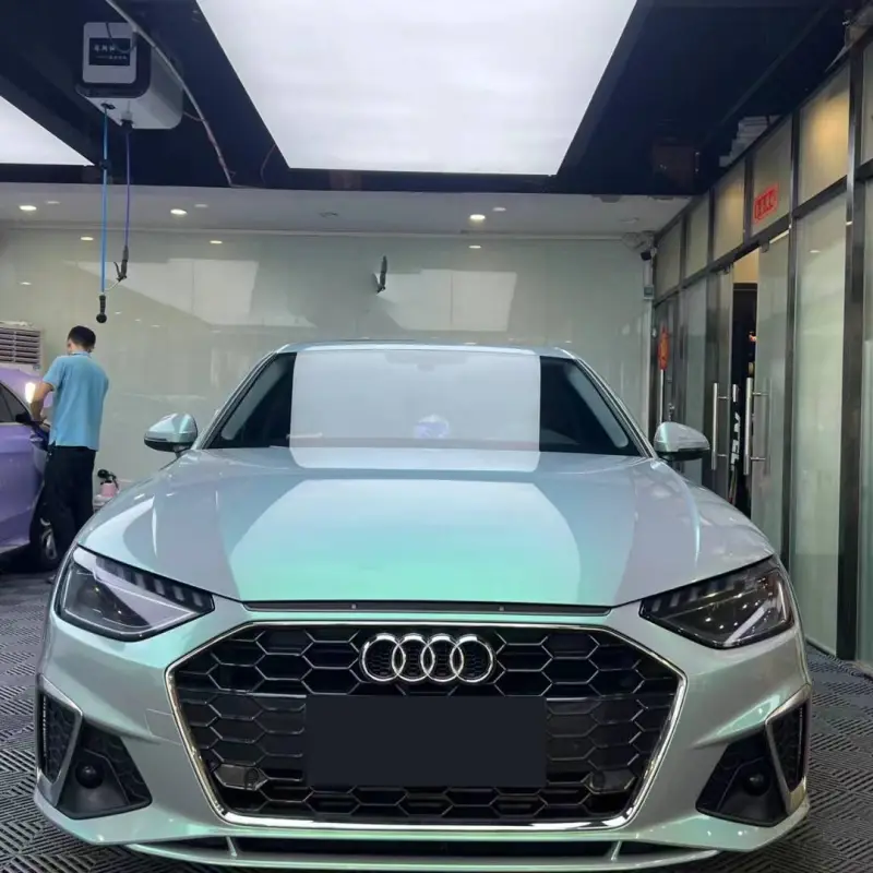 Ravoony Plus Twin Candy Grey Green Color Fliper Car Wrap Audi A4 Wrap